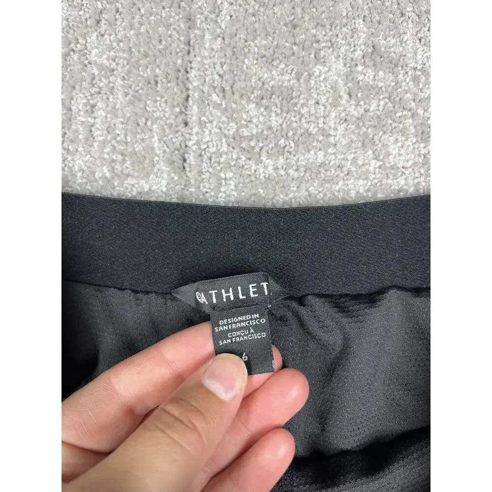 Womens Athleta Black Vienna Cargo Pockets Skort Skirt with Shorts - Size 6